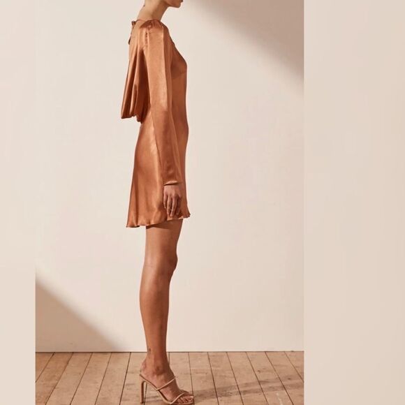 Free People - Shona Joy - LA LUNE LONG SLEEVE BACKLESS MINI DRESS - Picture 3 of 8